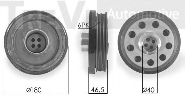 มู่เล่ย์เพลาข้อเหวี่ยง(ตัวถ่วง) BMW E90 (320d) เครื่องN47 / Vibration Damper, #4879, 7799153, 7823191