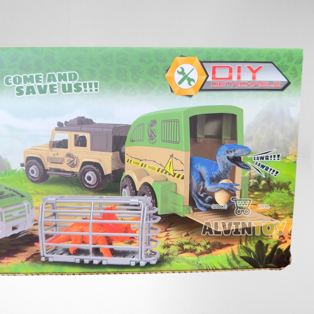 ของเล่น รถบรรทุกสัตว์ ไดโนเสาร์ คันใหญ่ พร้อมกล่อง ผลิตจากพลาสติกคุณภาพดี สินค้าได้รับมาตรฐาน มอก