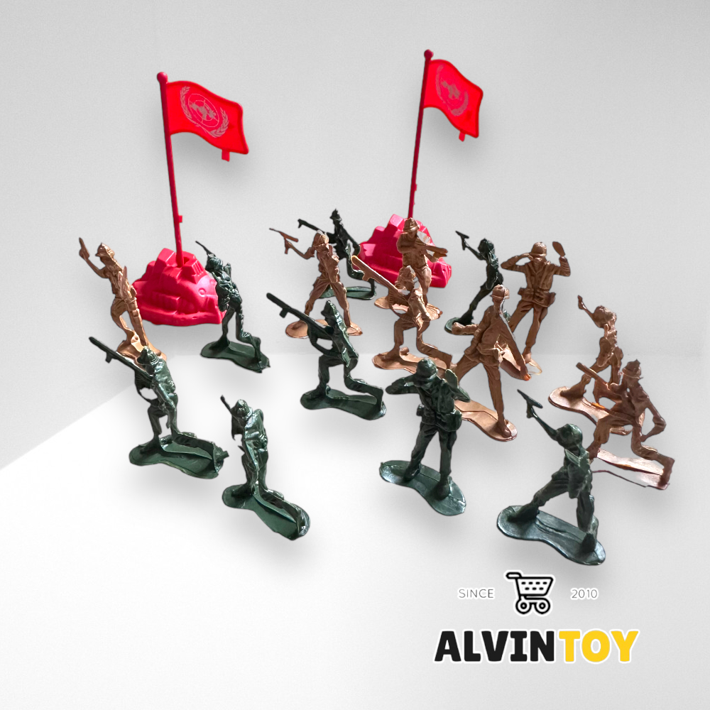 โมเดลของเล่นชุดทหารจิ๋ว 18 ตัว ขนาด 4 เซนติเมตร