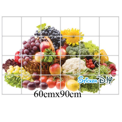 Aluminium Foil Sticker สติ๊กเกอร์อลูมิเนียม Freshy Fruits A (กว้าง90cm.xสูง60cm.)