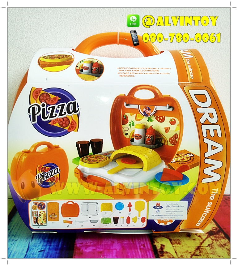 ชุดของเล่นเครื่องทำพิซซ่ากระเป๋าหิ้ว