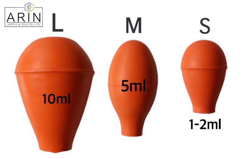 ลูกยางปิเปต ไซค์ M (กลาง) 1-5ml (Medium Pipette Bulb)