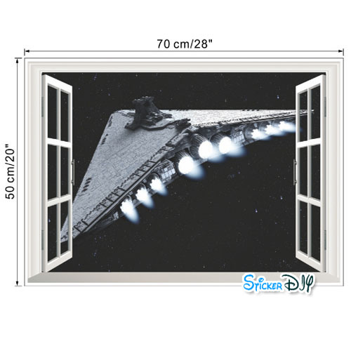 Wall Sticker สติ๊กเกอร์ติดผนัง 3D Star Wars สไตล์A (กว้าง70cm.xสูง50cm.)