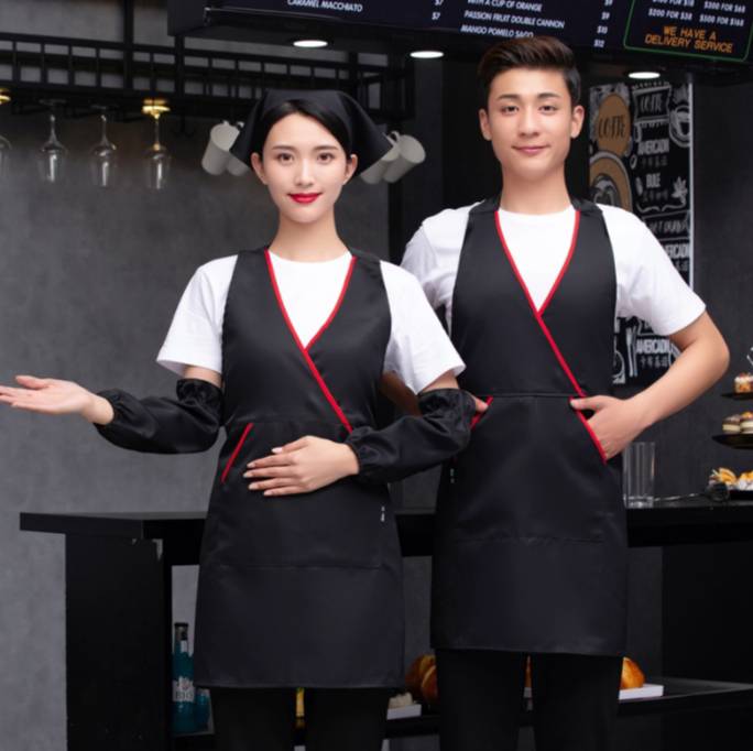 ผ้ากันเปื้อนสไตล์ญี่ปุ่น ผ้ากันเปื้อนพนักงานร้านกาแฟ ผ้ากันเปื้อนเชฟ