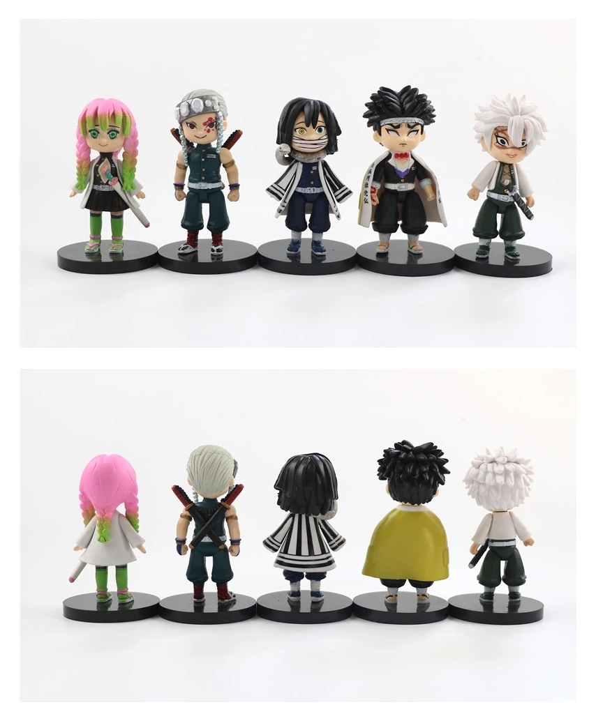 Action Figure Kimetsu no Yaiba โมเดลดาบพิฆาตอสูร เซ็ต 9 ตัว ขนาดความสูง 8 ซม. มีฐาน งานสวย