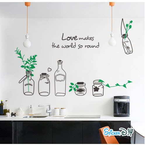 Vinyl wall sticker สติ๊กเกอร์ติดผนัง Love makes (กว้าง65cm.xสูง60cm.)