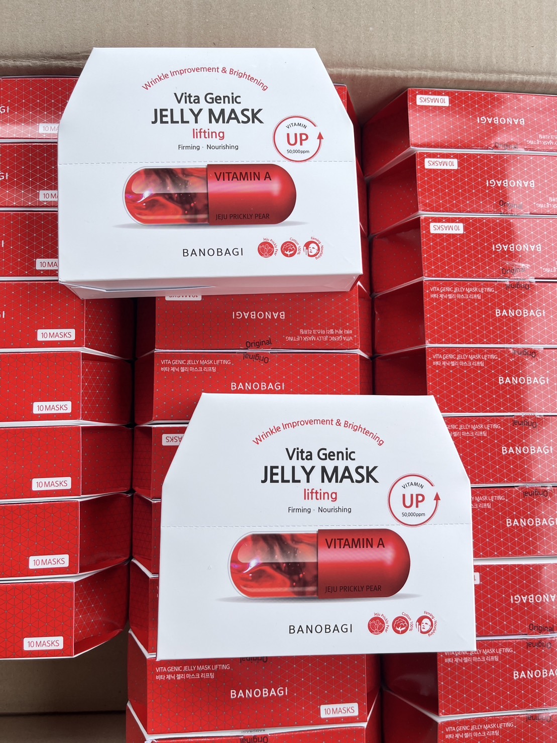 BANOBAGI Jelly Mask (ยกกล่อง10แผ่น) #แดง Lifting