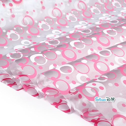 สติ๊กเกอร์ฝ้าติดกระจก แบบมีกาวในตัว วงกลมKoshiro (หน้ากว้าง90cm) เมตรละ 89 บาท
