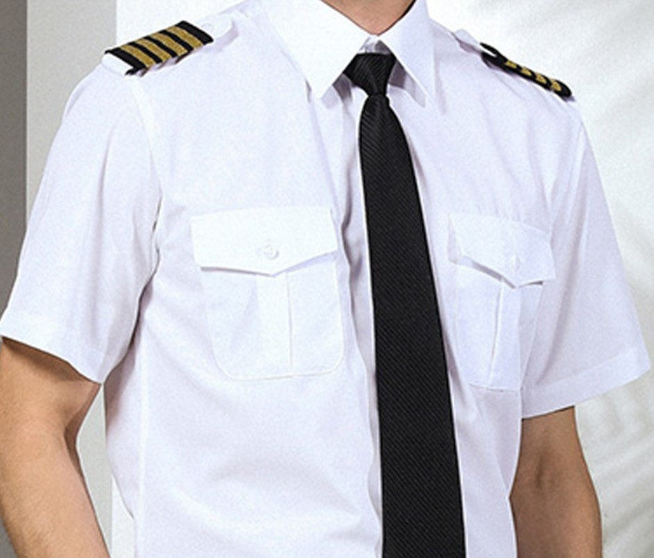 ชุดพนักงานต้อนรับบนเครื่องบิน กัปตันนักบิน นักบินพลเรือน เสื้อเชิ้ตสีขาวสำหรับทำงานของพนักงานต้อนรับบนเครื่องบิน