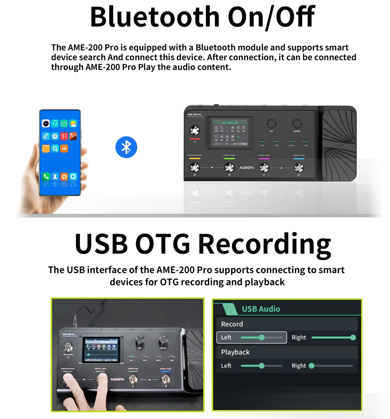 Audota AME-200 Pro *ของแท้รับประกัน 1ปี* Guitar Multi Effects, เอฟเฟคกีตาร์