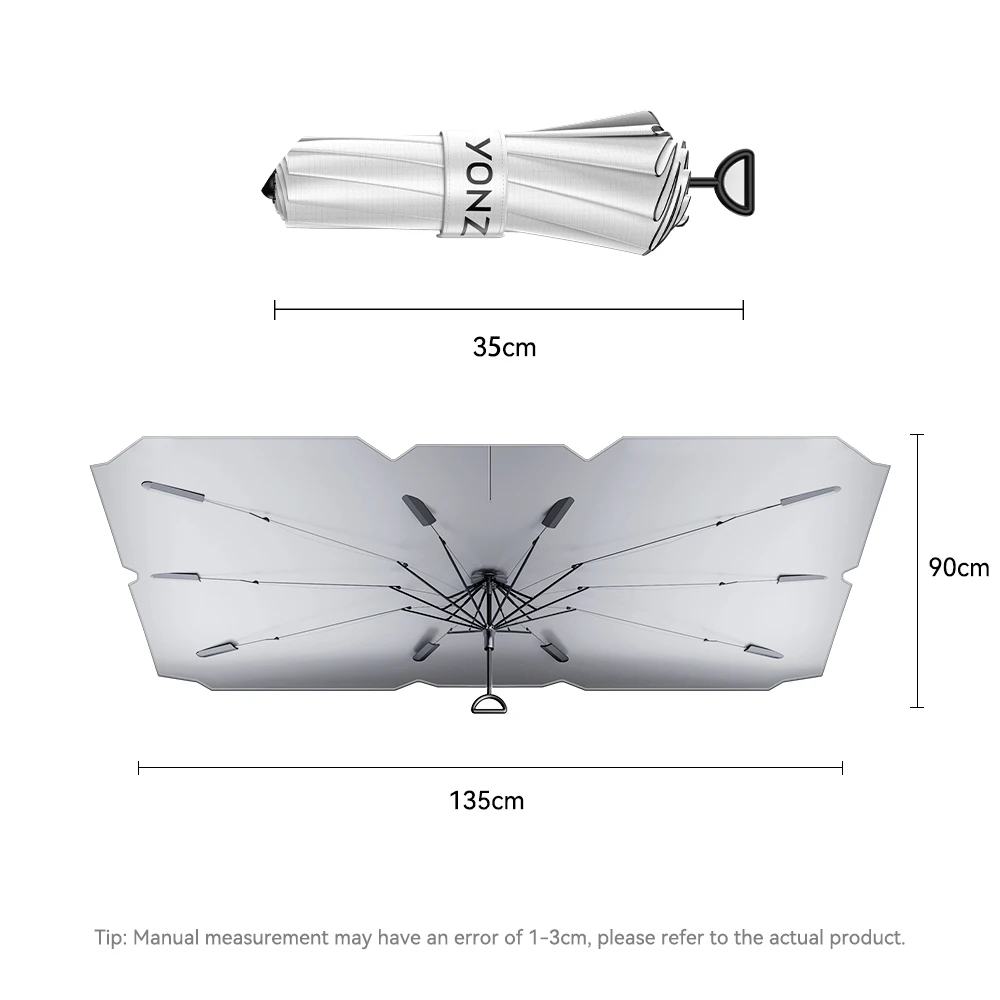 ที่บังแดดกระจกหน้ารถ ฉนวน UV ป้องกันความร้อนดี ด้ามจับแบบร่ม Tesla Model Y Juniper / Model 3 Highland