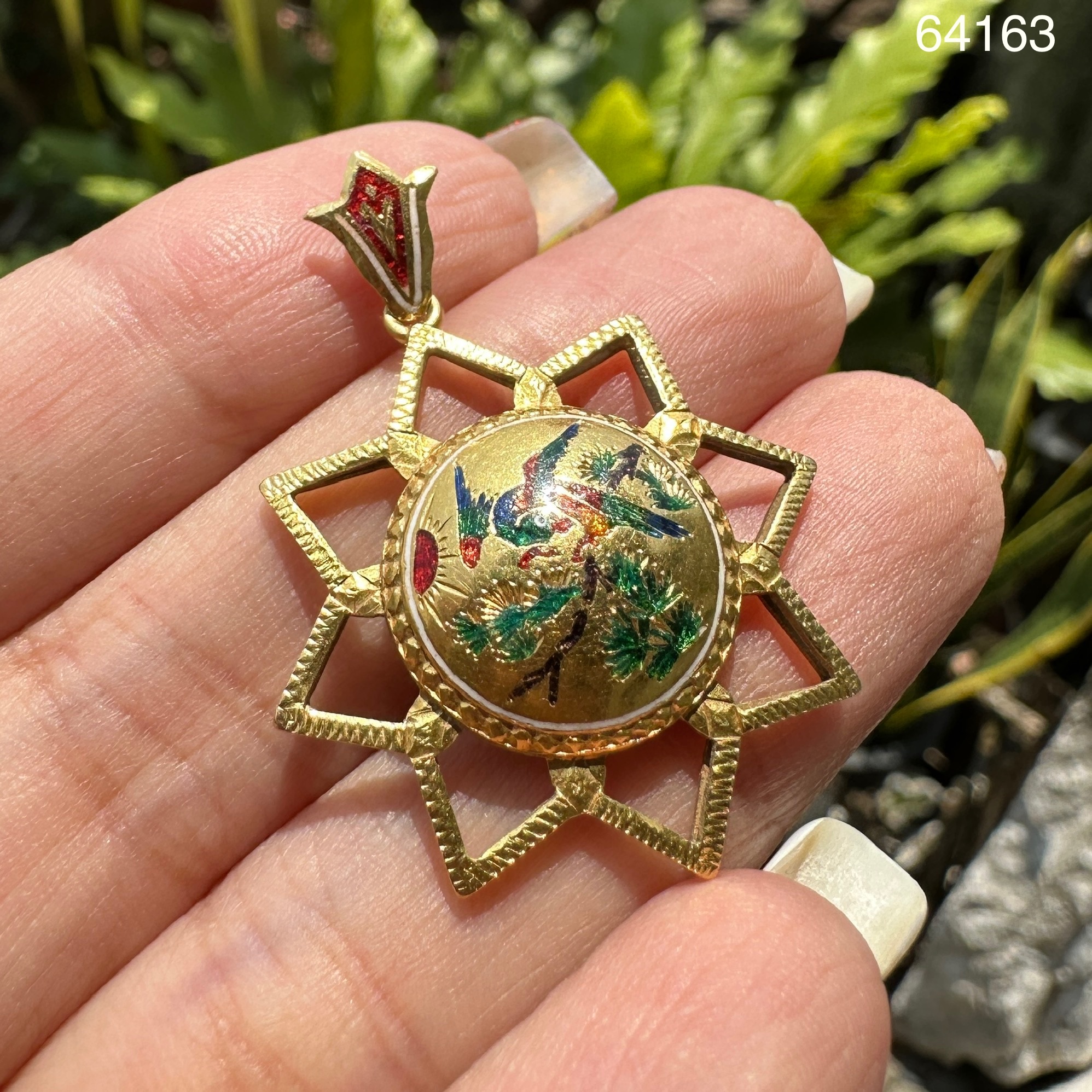 รหัส 64163 จี้ ทองลงยา ลายนกบิน ทอง90 นน. 4.67 g