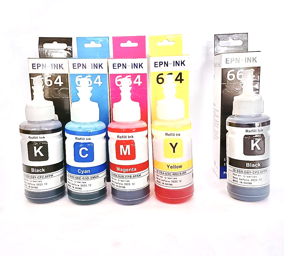 น้ำหมึกเติม Epson 664 L-Series ชุดเซต 4 สี แถมฟรี หมึกเติมสีดำ 1 ขวด 70 ml. เกรดพรีเมี่ยม