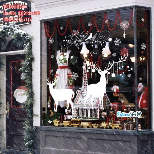 ลดราคา Bigsize Transparent wall sticker สติ๊กเกอร์ติดผนัง Merry Christmas SK2012 (กว้าง210cm.xสูง125cm.)