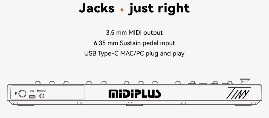 Midiplus Tiny+ *ของแท้ประกัน 1ปี* 32 Keys USB Midi Keyboard Controller มิดิคีย์บอร์ดคอนโทรลเลอร์