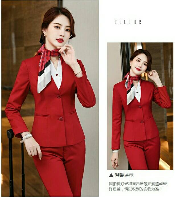 ชุดพนักงานต้อนรับ รีเซฟชั่นโรงแรมห้าดาว ชุดสูท