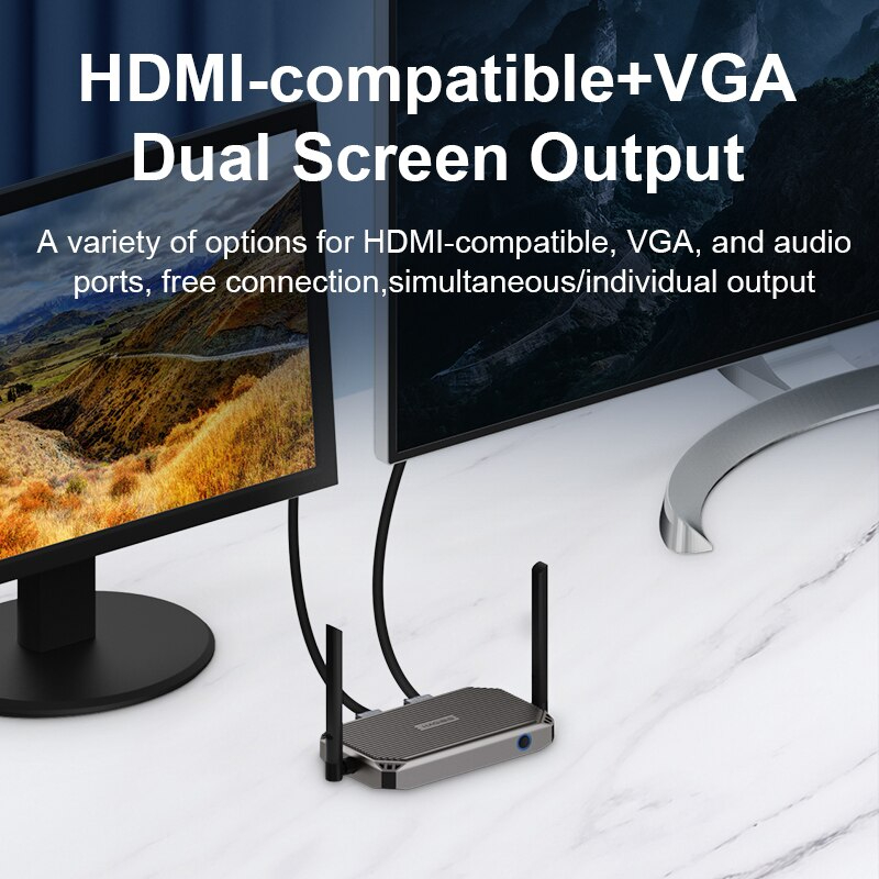 Hagibis G9W ไร้สาย HDMI Video Transmitter & Receiver Wireless Extender จอแสดงผล Dongle สำหรับทีวีโปรเจคเตอร์