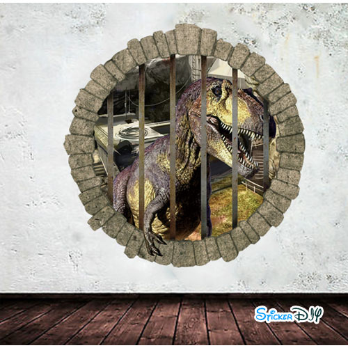 Transparent wall sticker สติ๊กเกอร์ติดผนัง 3D Jurassic Park สไตล์ E (กว้าง50cm.xสูง50cm.)