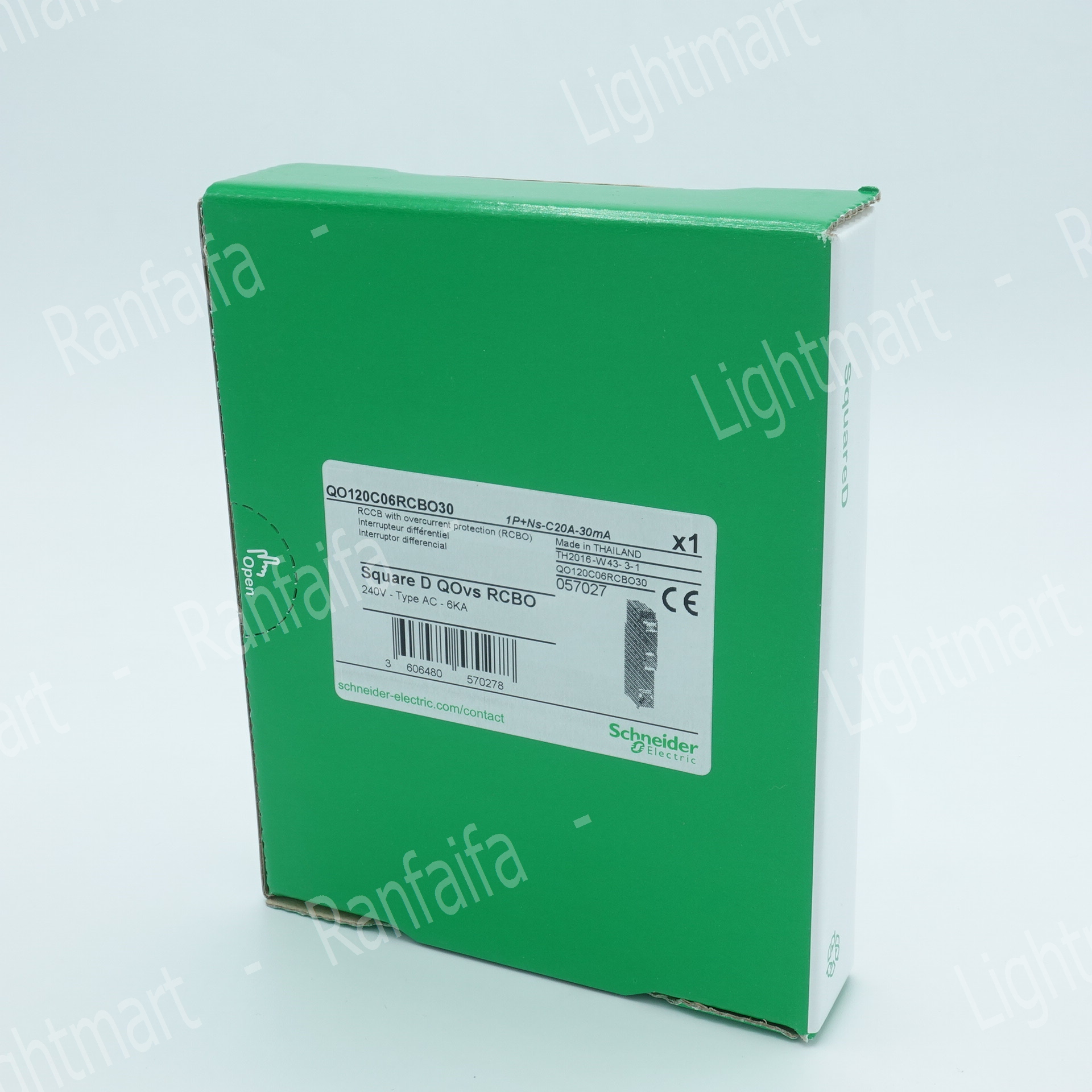 ลูกเบรกเกอร์ย่อย 1P กันไฟดูด (RCBO) 10-40A 30mA "Schneider"