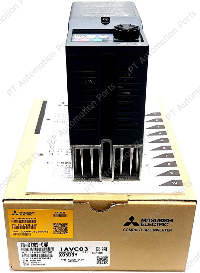 Mitsubishi FR-D720S-0.4K Inverter 0.4KW 1/2HP Input 1-Phase 200-240VAC Output 3-Phase 200-240VAC 0.2-400Hz D700 Series อินเวอร์เตอร์ มิตซูบิชิ เครื่องควบคุมความเร็วรอบมอเตอร์ครึ่งแรงม้า