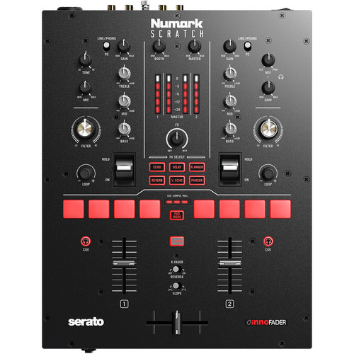 Numark Numark Scratch - ดีเจมิกเซอร์ 2-Channel ฟรีซอต์แวร์ Serato DJ Pro, Prime Loop Sound Pack รับประกันศูนย์ 1 ปีเต็ม