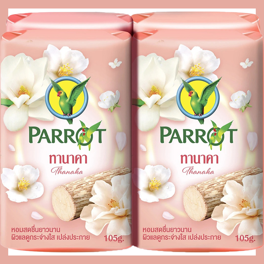 สบู่ก้อน นกแก้ว ทานาคา แพค 4 ก้อน เนื้อ 105 กรัม
