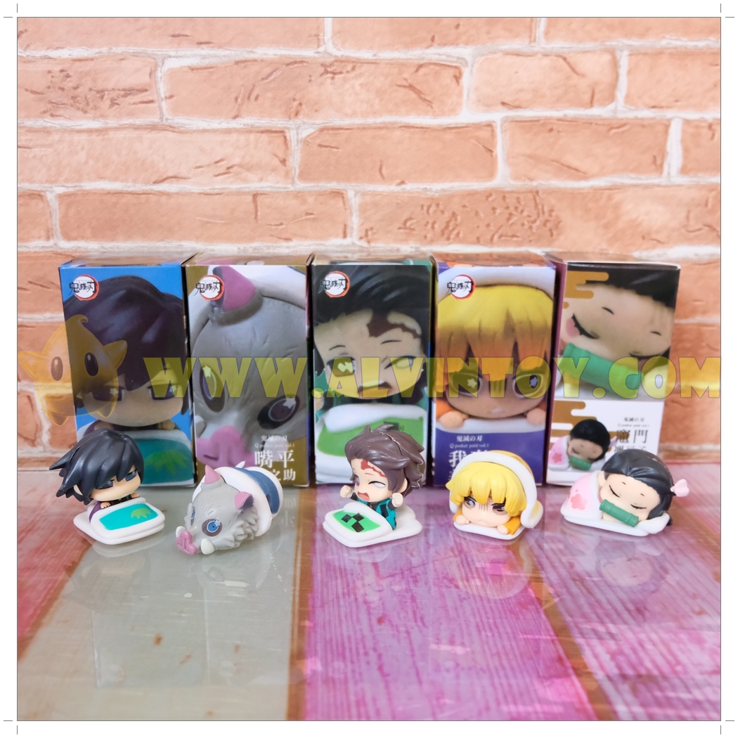 Action Figure Kimetsu no Yaiba โมเดลดาบพิฆาตอสูร เซ็ต 5 ตัว ขนาดความสูง 5 ซม. พร้อมกล่องทุกตัว งานสวย
