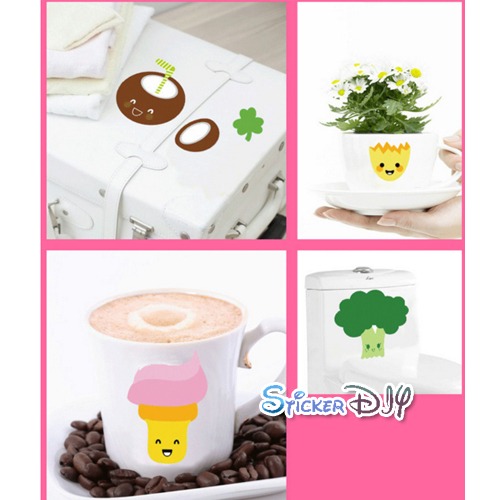 Transparent wall sticker สติ๊กเกอร์ติดผนัง MIX Fruits and vegetables (กว้างFree.xสูงFree.)