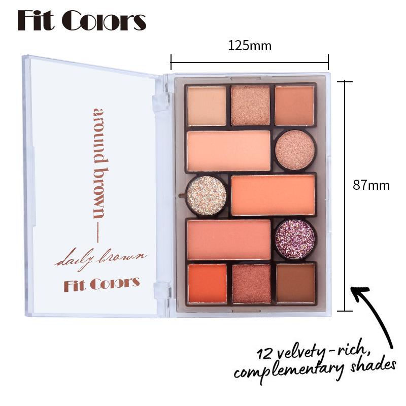 อายแชโดว์ ที่ทาตา บรัชออน ปัดแก้ม กากเพชร ชิมเมอร์ Fit Colors Around Brown Make Up Pan