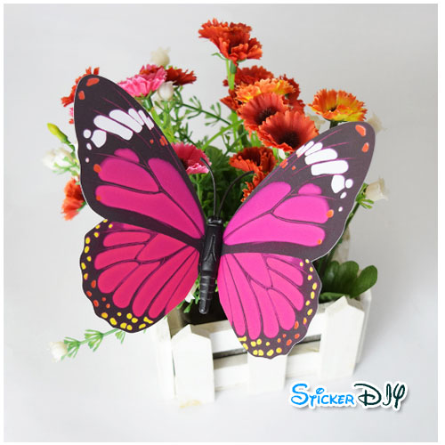 PVC Wall sticker สติ๊กเกอร์ติดผนัง 3D butterfly สไตล์D (กว้างfree.xสูงfree.)