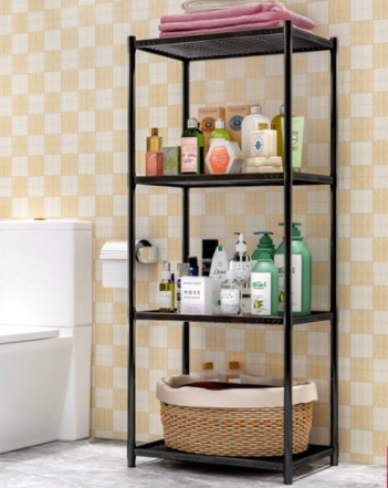 ชั้นวางของ เคลือบสีกันสนิม 4 ชั้น ปรับระดับความสูงได้ DIY