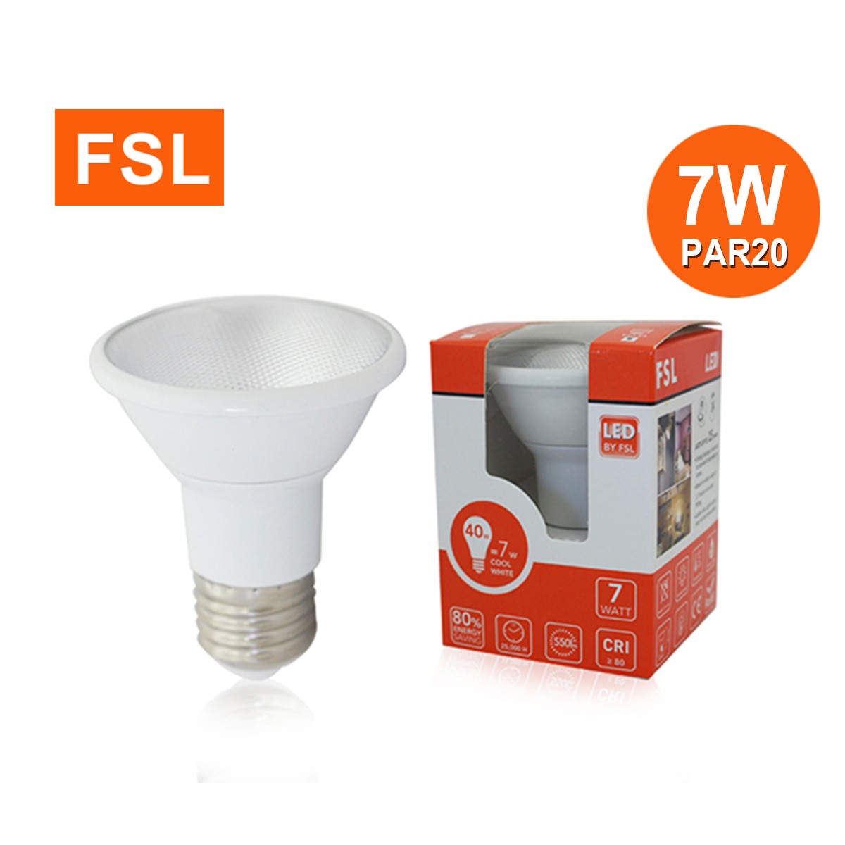 หลอด PAR20 LED 7W Warm FSL