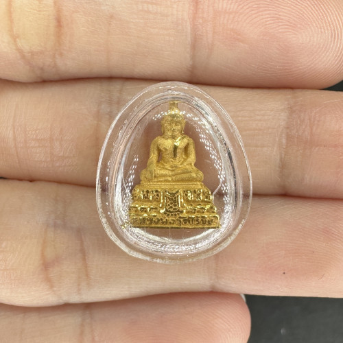 รหัส 65101 หลวงพ่อวัดไร่ขิง เนื้อทองคำ ลอยองค์ ทอง99.99 (นน. 3.48 g) เลี่ยมพลาสติก นน. 4.42 g