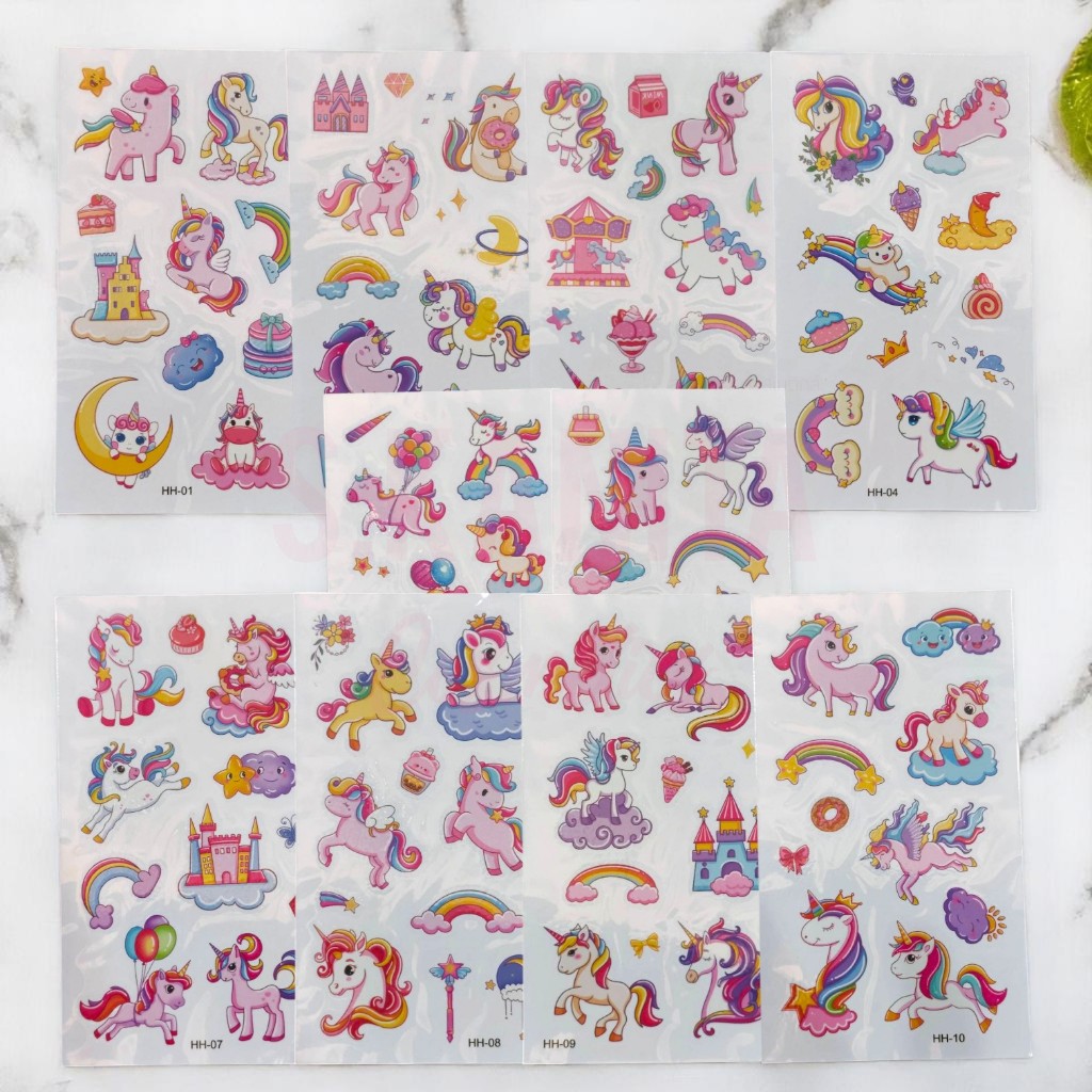 แทททู tattoo การ์ตูน ลายน่ารัก ยูนิคอร์น(HH-01 - HH-10)