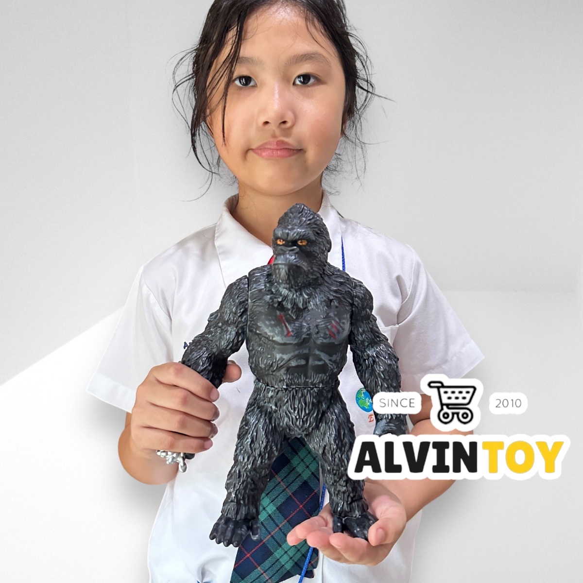 โมเดล ลิงกอริลลา คิงคอง Gorilla Kingkong ขนาดความสูง 26.5 cm. งานสวยสมจริง ขยับจุดได้