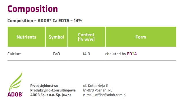 [25KG] ผงจุลธาตุแคลเซียมคีเลตอีดีทีเอ 9%Ca เวสโก้ แคลเซียม (Wesco 9% Ca-EDTA ; ADOB@Poland) บรรจุ 25 กิโลกรัม