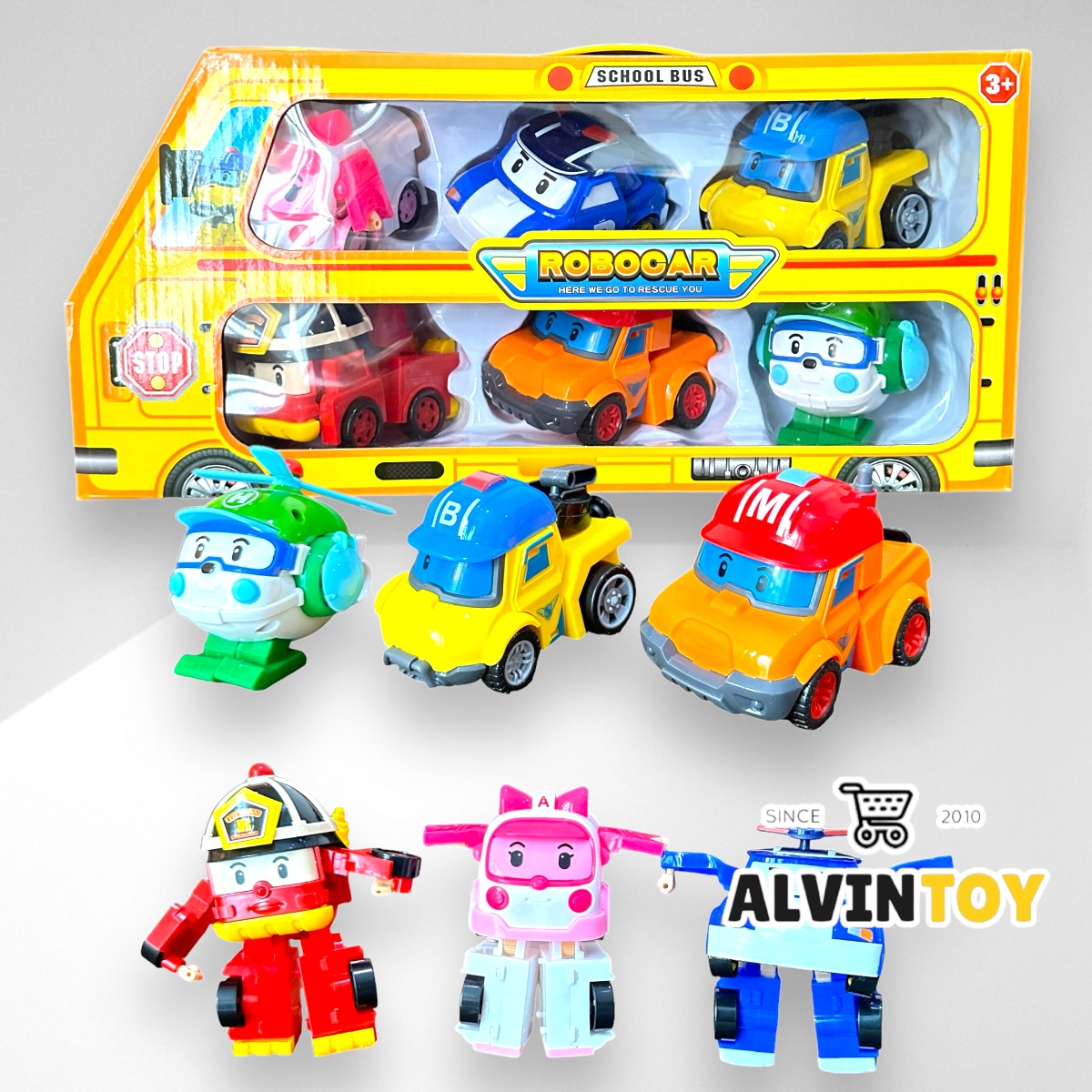 หุ่นยนต์ โรบอทคาร์ โพลี่ Robocar Poli Action Pack ชุด 6 ตัว