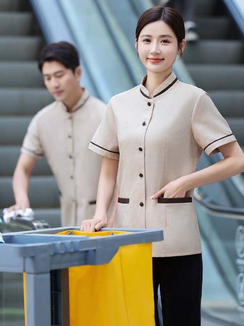 เสื้อแม่บ้านทำความสะอาดห้องพักโรงแรม เสื้อแม่บ้านห้างสรรพสินค้า ชุดแม่บ้านโรงพยาบาล