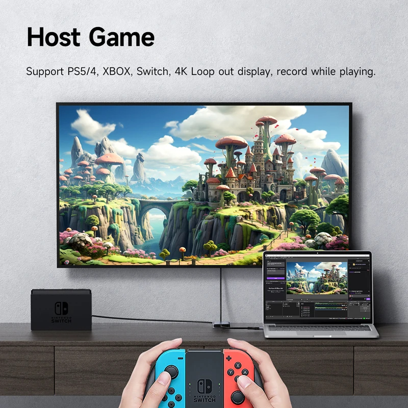 Hagibis TC49S การ์ดจับภาพวิดีโอ HDMI-เข้ากันได้กับ USB a/c 1080P กับ4K LOOP OUT สำหรับสวิตช์ Xbox PS4/5 Live