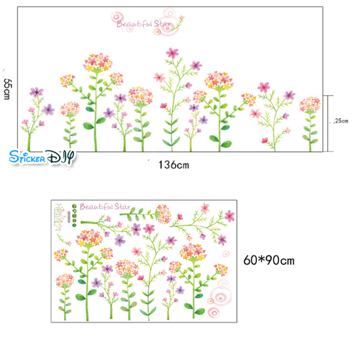 Transparent wall sticker สติ๊กเกอร์ติดผนัง Beautiful star (กว้าง136cm.xสูง65cm.)