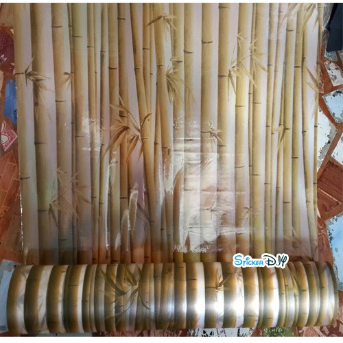 สติ๊กเกอร์ฝ้าติดกระจก แบบมีกาวในตัว ไผ่ตงเหลืองทอง (หน้ากว้าง 90cm) เมตรละ 89 บาท