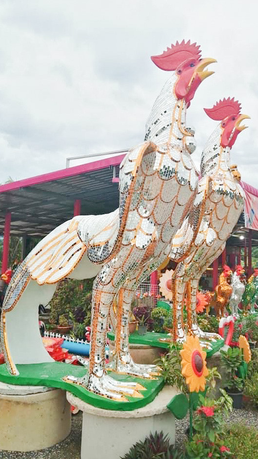 ไก่กระจกคู่เงินทอง ขนาด3.2เมตร