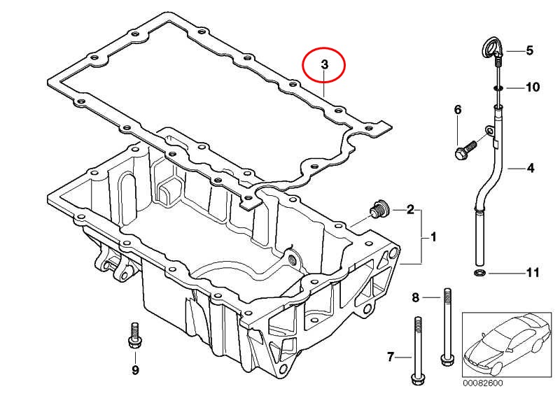 ปะเก็นอ่างน้ำมันเครื่อง MINI R50-R53 "elring" / #1487221, Oil Pan Gasket