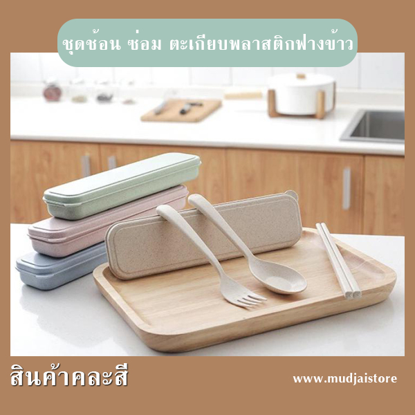 ชุดช้อนพลาสติกฟางข้าว รหัส GIF-20