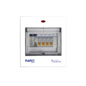 ตู้ Consumer Unit กันดูด 2P 4 ช่อง (ครบชุด) Nano