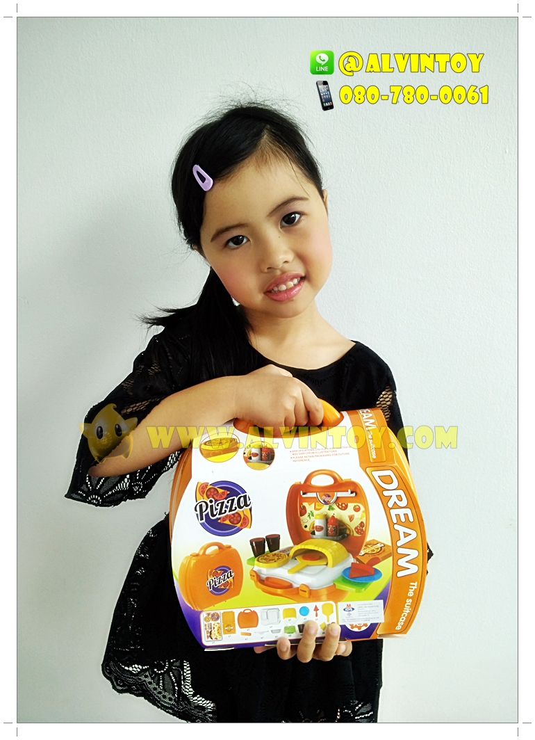 ชุดของเล่นเครื่องทำพิซซ่ากระเป๋าหิ้ว