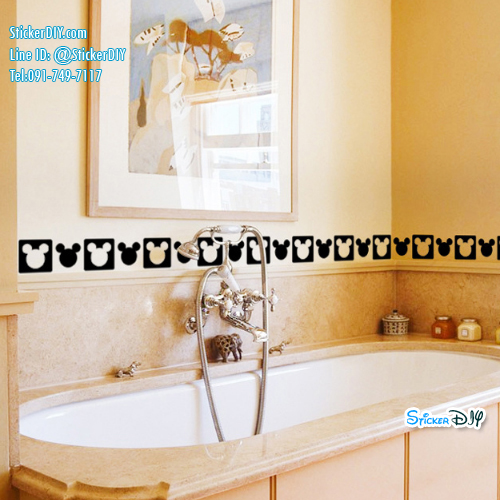 Transparent Wall Sticker สติ๊กเกอร์ติดผนังแต่งขอบ MICKEY (กว้าง400cm.xสูง12cm.)