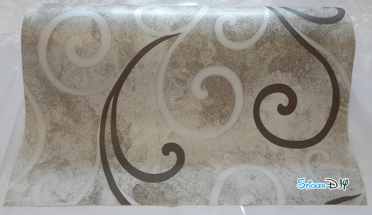 (หน้ากว้าง45cm.xยาว10m.)Wallpaper sticker วอลเปเปอร์แบบกาวในตัว Vintage สไตล์A สีเทา