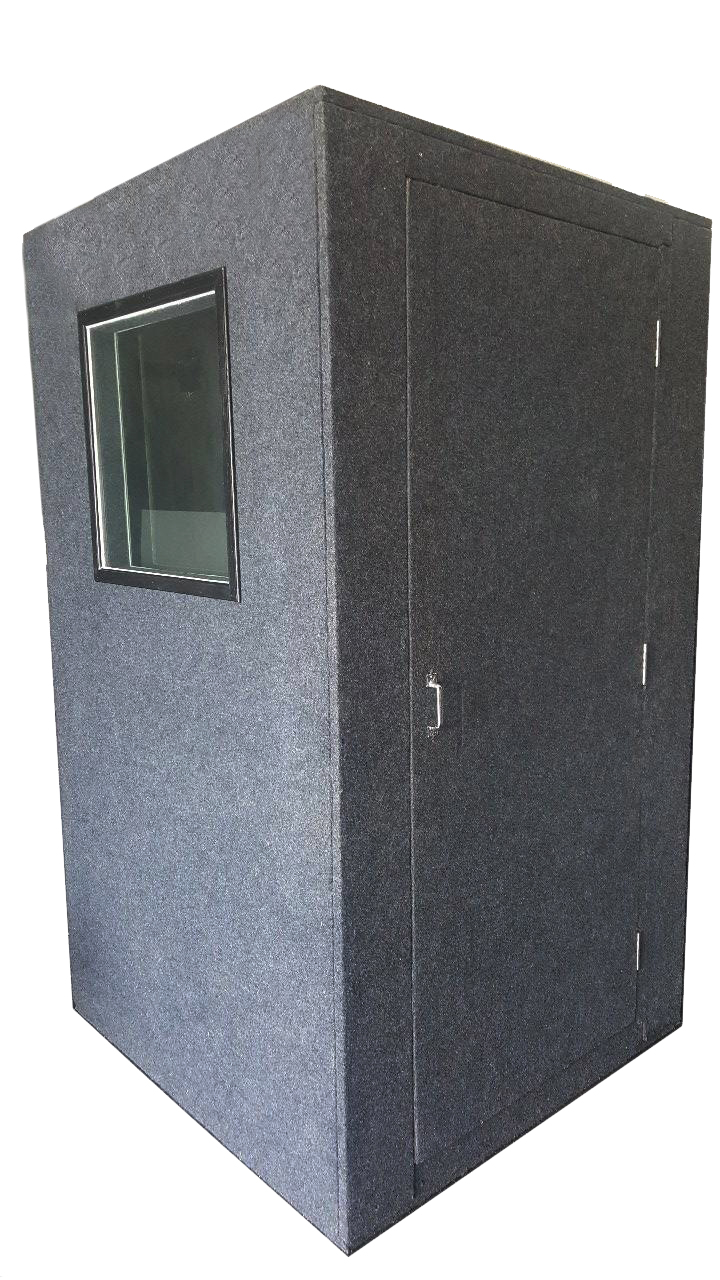 Vocal Booth ตู้อัดเสียงแบบ Knockdown ขนาด 1.20 x 1.20 x 2.4 ม. ระบบหมุนเวียนอากาศ, ไฟส่องสว่าง