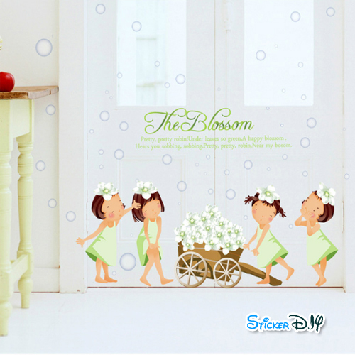Transparent wall sticker สติ๊กเกอร์ติดผนัง The Blossom (กว้าง68cm.xสูง50cm.)